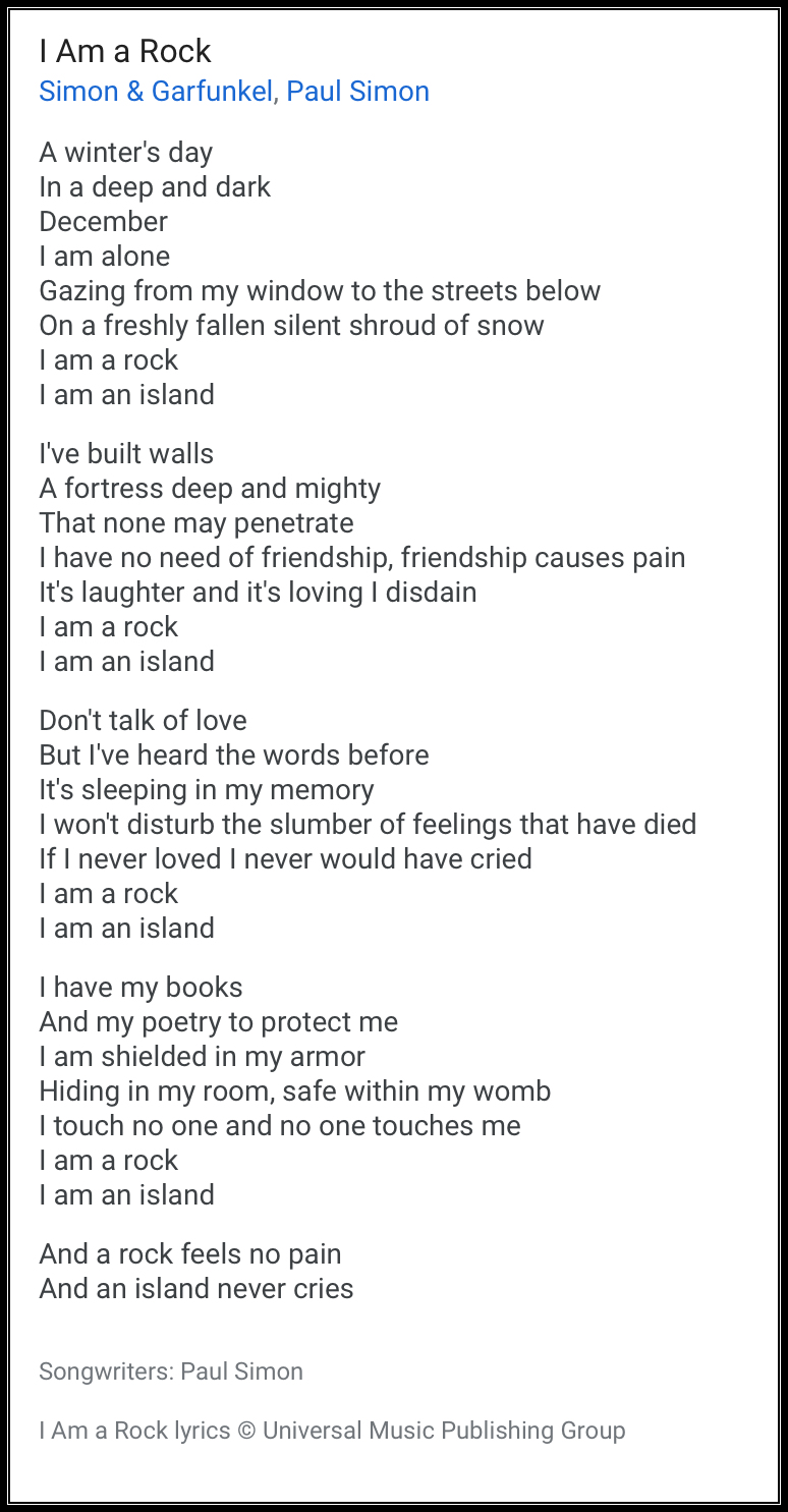 I am a rock 2018-04-17 11