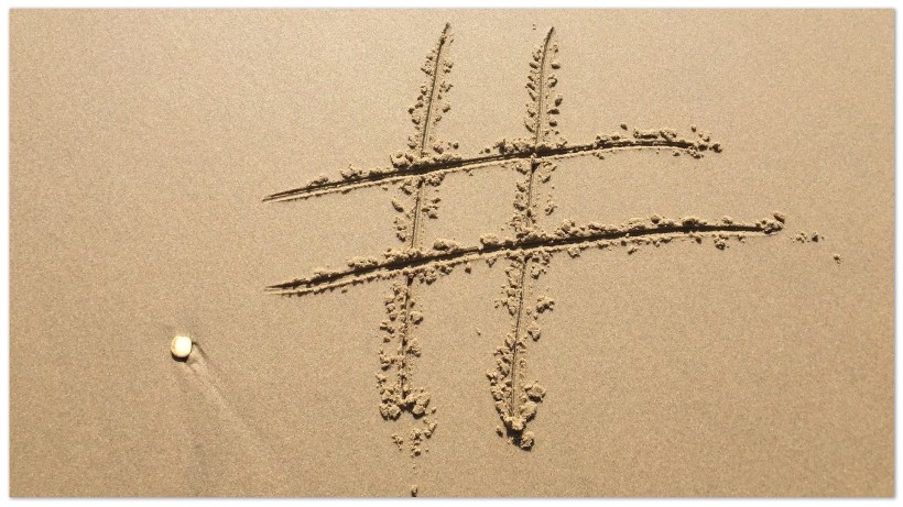 Hashtag Octothorpe Drawn in sand